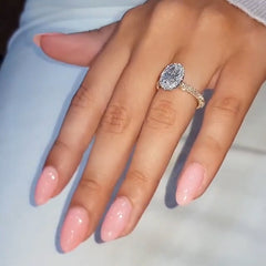 Handmade Sterling Silver Oval Cut Wedding Rings
