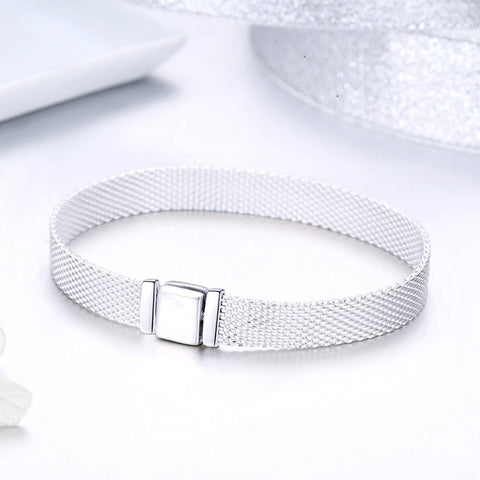 Basic 925 Sterling Silver Mesh Bracelet - jolics