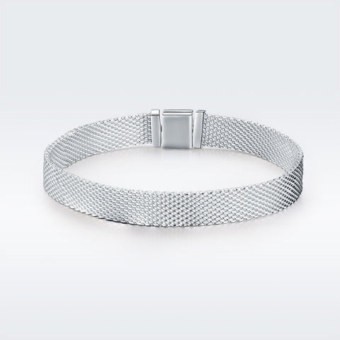 Basic 925 Sterling Silver Mesh Bracelet - jolics