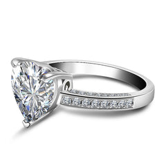 Simplicity Sterling Silver Heart Cut Engagement Rings