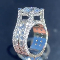 Luxurious Round Cut Sterling Silver Engagement Rings