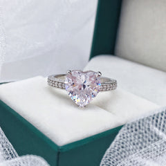 Simplicity Sterling Silver Heart Cut Engagement Rings