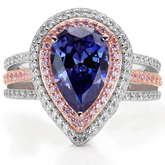 luxurious Pear Cut Silver Shaped Engagement Rings