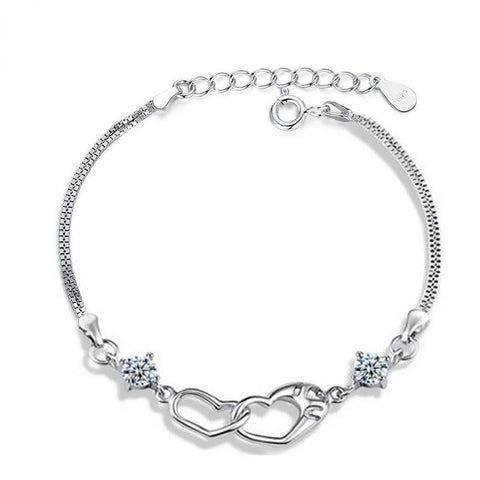 Double Heart Design Simple Bracelet - jolics