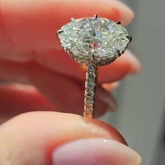 vintage Oval Cut Sterling Silver Engagement Rings
