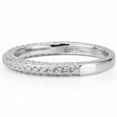 Shine Radiant Cut Sterling Silver Wedding Sets