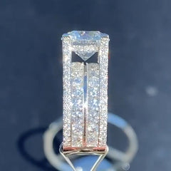 Luxurious Round Cut Sterling Silver Engagement Rings