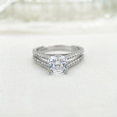 Handmade Cushion Cut Sterling Silver Engagement Rings