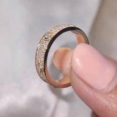 Light Luxury Round Cut Sterling Silver Wedding Bands