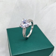 Simplicity Sterling Silver Heart Cut Engagement Rings