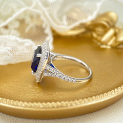 Brilliant  Radiant Cut Sterling Silver Engagement Rings