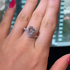 Arc Sterling Silver Heart Cut Engagement Rings