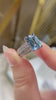 Sterling silver vintage personality light blue wedding ring