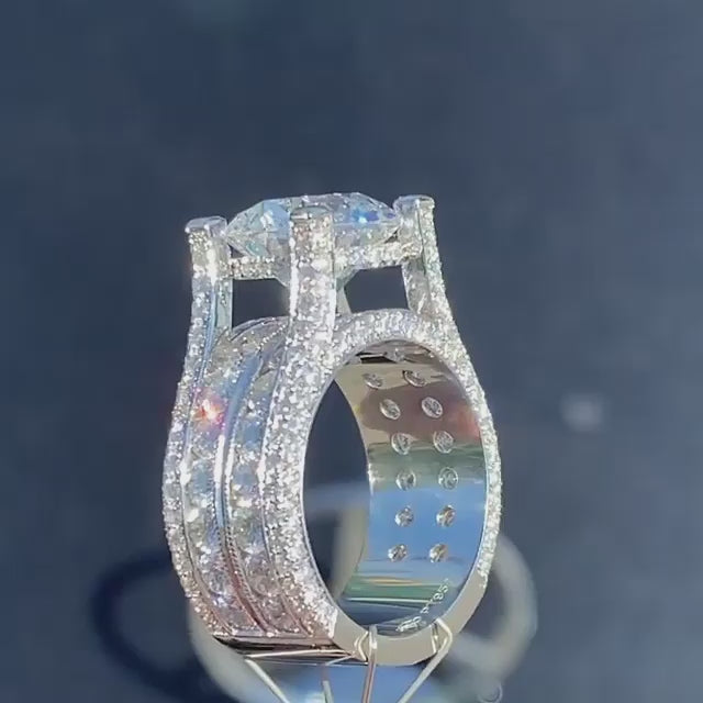 sparkling round brilliant silver engagement ring for her