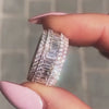 Handmade Retro Baguette Cut Sterling Silver Wedding Bands