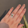 Handmade Emerald Halo 2 CT Oval Cut Arc Engagement Ring