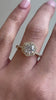 Handmade Hexagonal Halo 3 CT Round Cut Silver Promise Rings