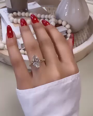 Simplicity Marquise Cut Sterling Silver Vintage Engagement Rings