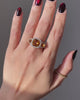 Vintage brown cushion cut sterling silver halo engagement ring