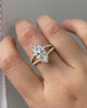 Vintage style fine fork marquise silver engagement rings