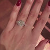 Snag-free prong setting radiant cut silver wedding Rings