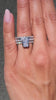 Elegant Radiant Cut Sterling Silver Wedding Set