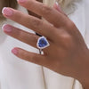 Central Tanzania Sterling Silver Heart Cut Engagement Rings For Unique Proposal