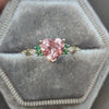 Modern Pink Diamond Heart Ring with Floating Setting and Thin Band