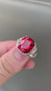 Milgrain edge cushion ruby silver band vintage-inspired