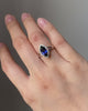 Conflict-free sapphire marquise diamond halo ethical silver rings