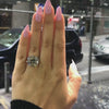 Rainbow fire brilliant round CZ eternity silver ring