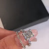 Low profile radiant cut bridal set for nurse sterling silver
