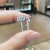 Rhodium-plated princess cut set, tarnish-proof for daily wear