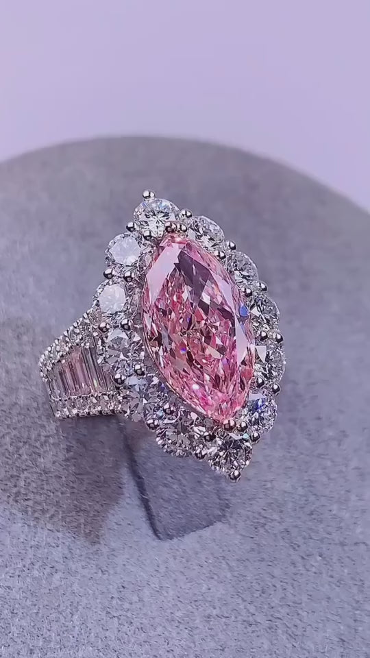 Vintage style halo marquise engagement ring silver