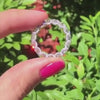 Lightweight round cut diamond silver wedding bands