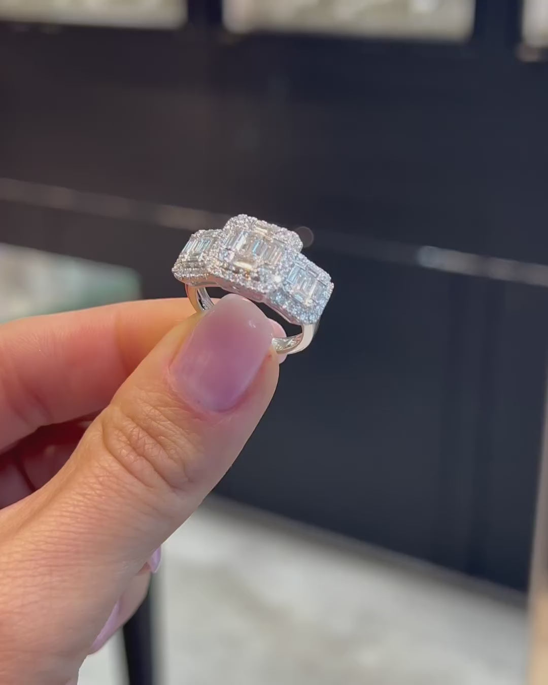 Three Stone Wedding Bands with comfortable curves