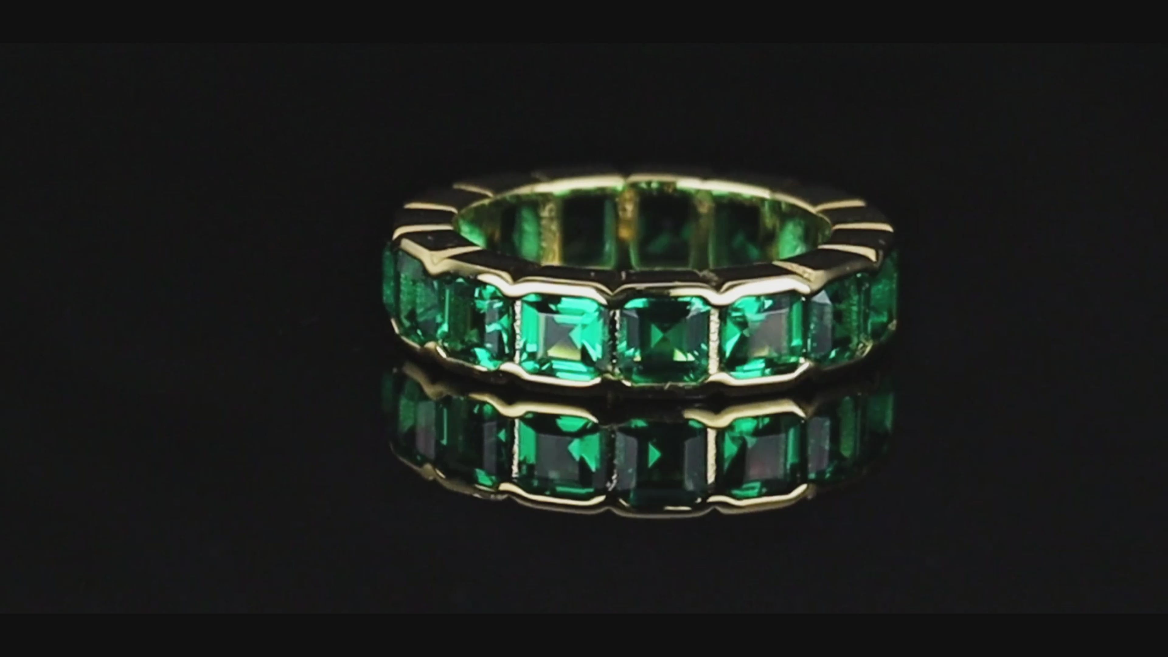 antique style radiant emerald eternity band platinum