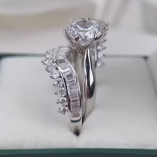 Recycled Ocean Silver Handmade Round Cut Ethical Wedding Set