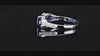 lab sapphire baguette sterling silver wedding ring artisan made