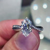 Thin interlocking marquise bands for petite fingers