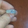 Handcrafted dense princess cut cluster ring artisan made