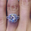 solid 925 silver fork setting round ring no irritation