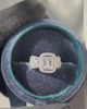 Low-profile luxurious radiant cut halo ring silver