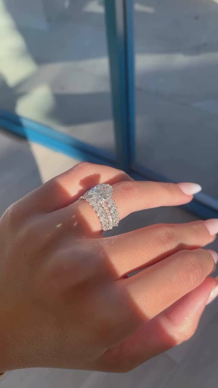 Modern Elegance Oval Cut Wedding Sets