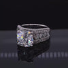 High dispersion glitter cushion silver engagement ring for light performance