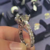 Stunning Radiant Cut Solitaire Sterling Silver Engagement Rings