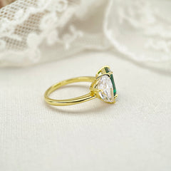 Shaped Double Diamond Pear Cut Engagement Rings