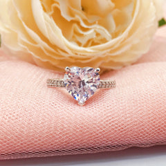 Simplicity Sterling Silver Heart Cut Engagement Rings
