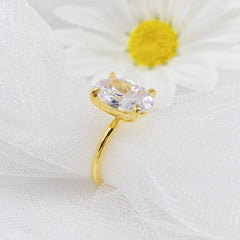 Classic Oval Cut Sterling Silver Wedding Rings