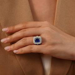 Brilliant  Radiant Cut Sterling Silver Engagement Rings